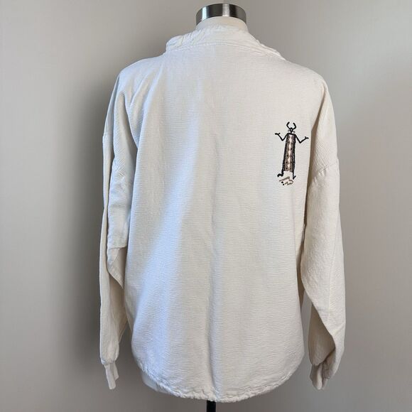 Vintage 4FUN Originals 1997 Pullover Womens Medium Tribal Drawstring Sweater - Picture 2 of 10